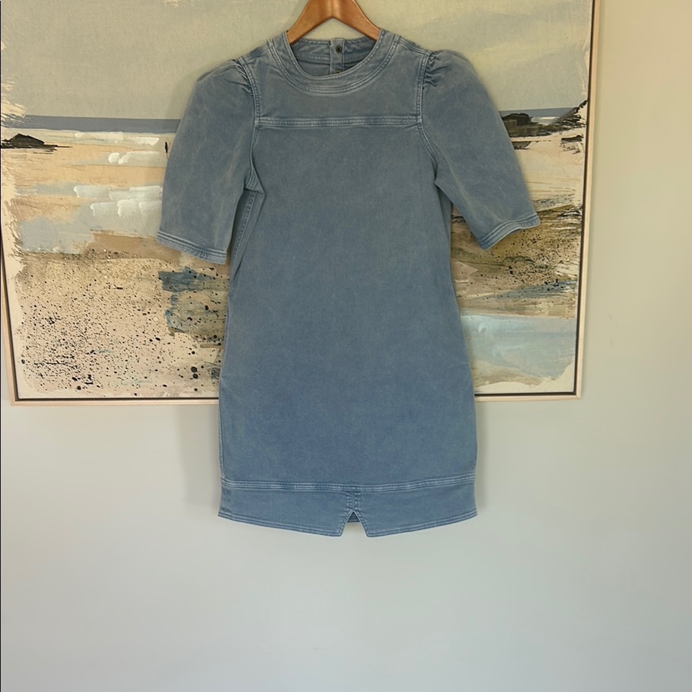 Puff Sleeve Denim Dress